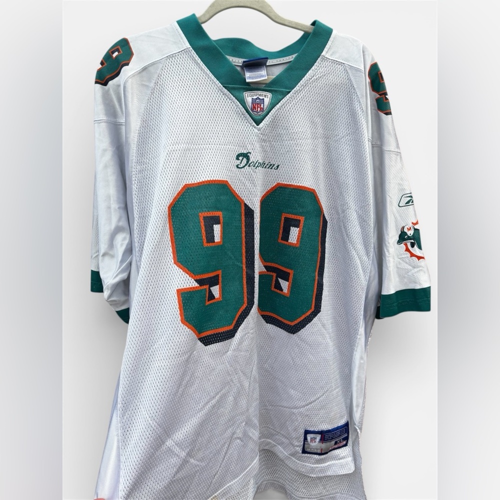 Jason Taylor #99 Miami Dolphins Jersey Reebok NFL Equipment On Field- Men’s XL